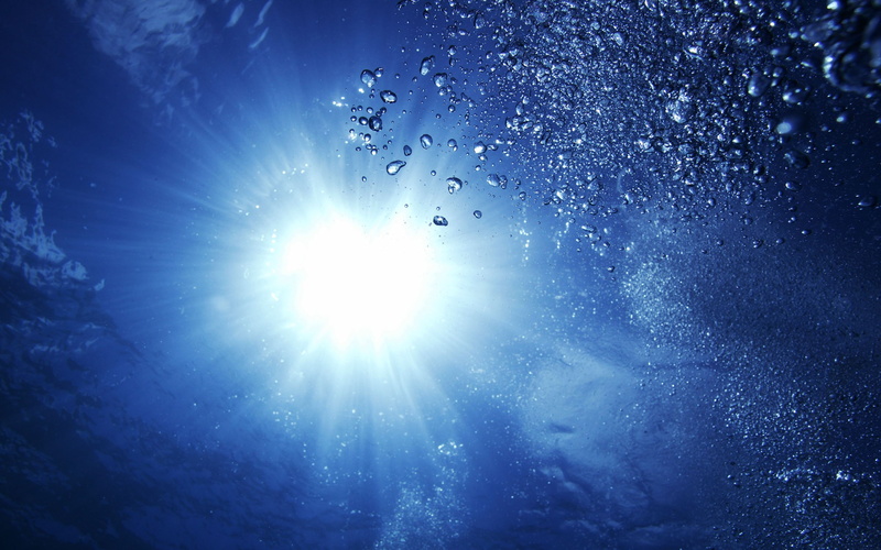 hd, bubbles, sunlight, underwater, 2K, blue, nature