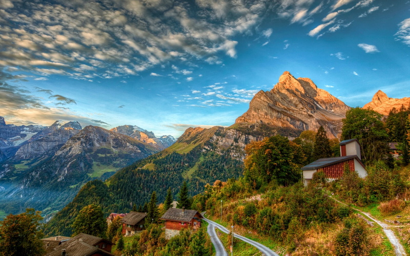 switzerland, europe, swiss Alps, nature, 2560x1600, house, 2K, ultra hd
