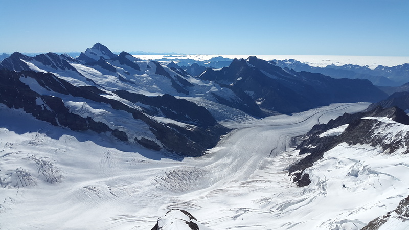 scenics - nature, white color, great aletsch glacier, alpine, landscape, no people, ice, mountain, sunlight, mountain landscape, snow, cold temperature