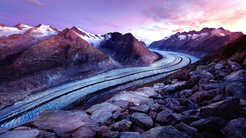 travel destinations, scenics - nature, landscape, wilderness, aletsch glacier, beauty in nature, bernese alps, national park, no people, rock formation