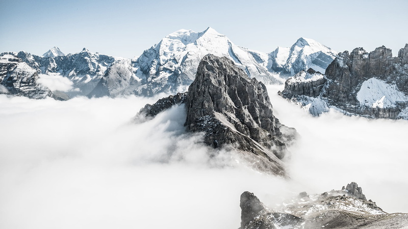 1080P, clouds, snow, mountains, photography, Bernese Alps