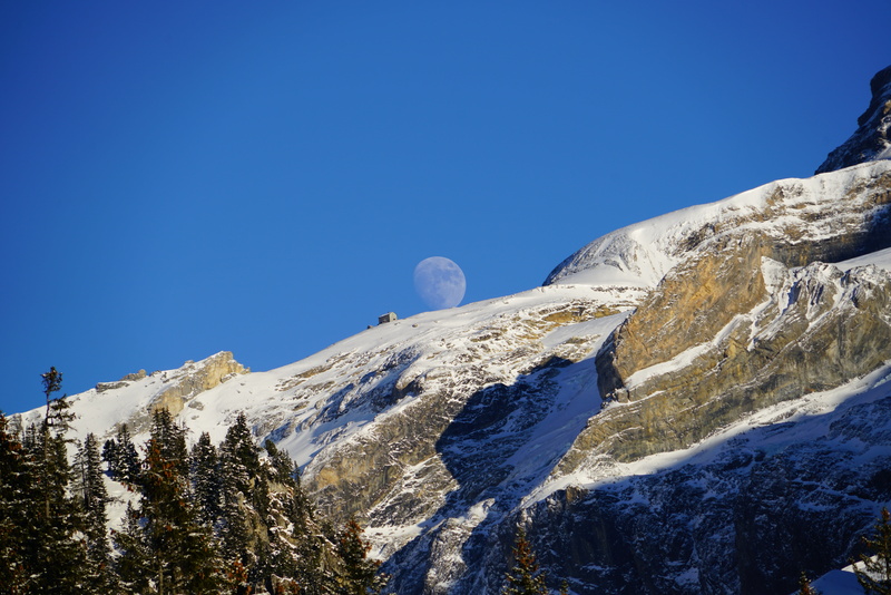 blüemlisalphut, clear sky, nature, swiss alps-club, scenics, giant moon, daytime, day, blue, full moon, winter, beauty in nature, scenics - nature, landscape