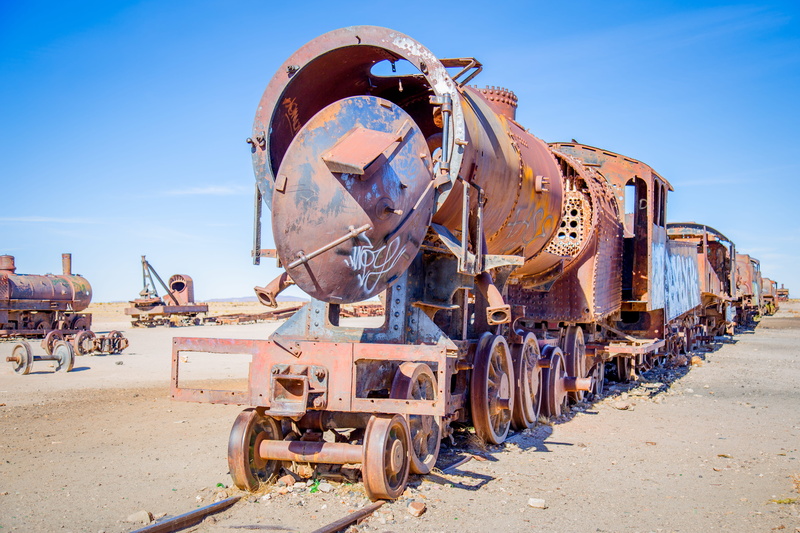 transportation, travel, beach, mode of transportation, industrial equipment, damaged, decline, trains, ruined, obsolete, weathered, uyuni, outdoors, south america