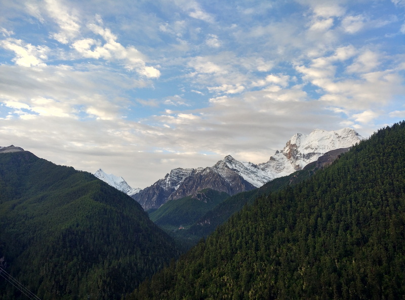 tranquility, coniferous tree, cloud - sky, beauty in nature, environment, plant, mountain peak, idyllic, scenics - nature, mountain range, snow mountain
