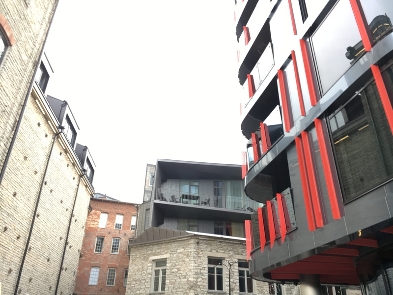 4K, clear sky, copy space, sky, balcony, wall - building feature, apartment, city, estonia, red, nature, building, no people, low angle view, architecture