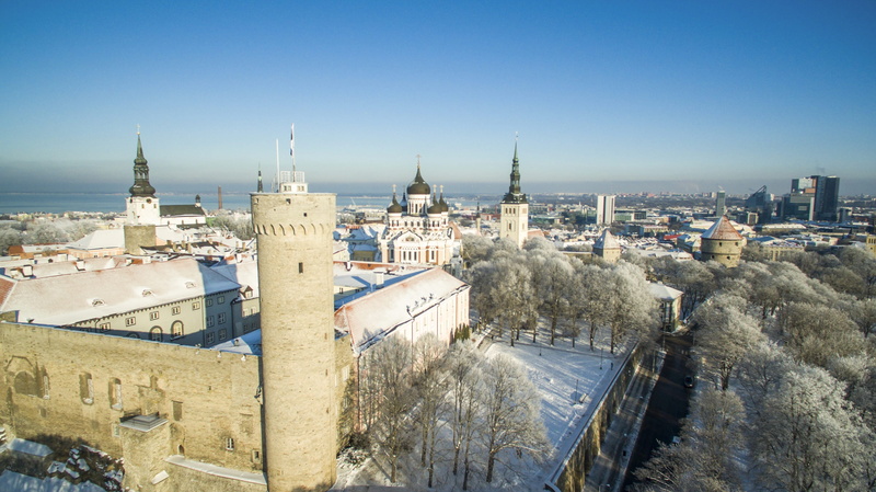 outdoors, tourism, day, high angle view, travel destinations, city, europe, cityscape, estonia, place of worship, clear sky, no people, travel, tower, religion