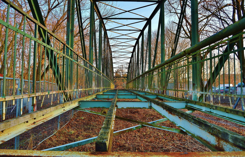 Dilapidated, Viaduct, dismantled, tree, the way forward, day, no people, railing, land, outdoors, built structure, bare tree, transportation, girder, architecture