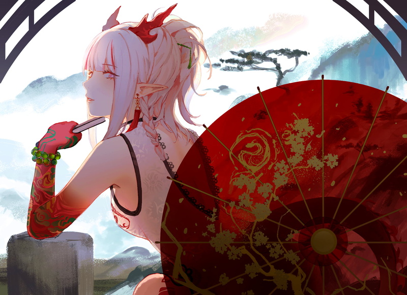 Nian(Arknights), anime girls, 720P, anime, Pinlin, Arknights