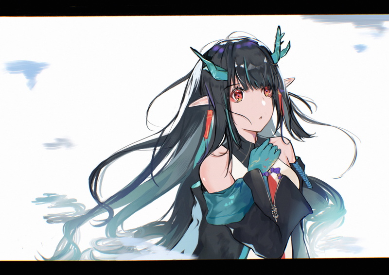 2K, anime, Dusk (Arknights), dragon girl, anime girls, Arknights