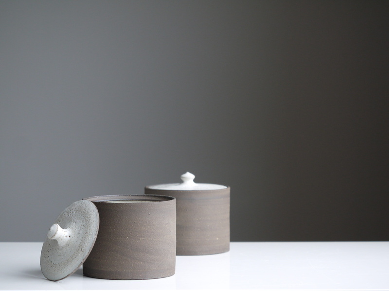canister, artist, black, pot, pots, two, 4K, hygiene, cut out, white, clay, minimal, zen-like, close-up, gray, maker, canisters, rolled up, wood, copy space
