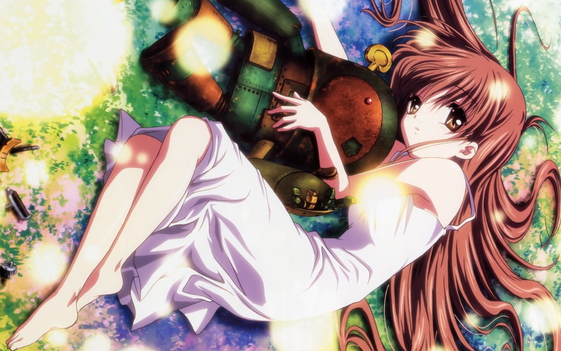 1080P, Sleep, sleeping, Girl, Anime, Grass