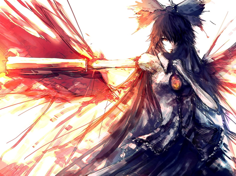 hair, eyes, kaku, art, Video Games, Touhou, hd, hot, seiga, thigh, video, games, girls, 480P, highs, anime, blue