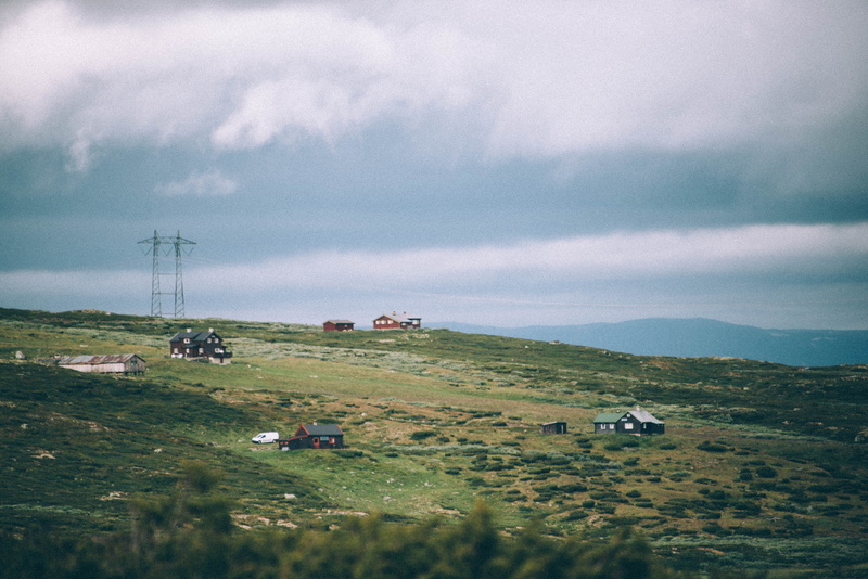 environment, green color, cabin, field, powerline, architecture, tree, four, land, beauty in nature, transportation, grassland, house, no people, grass