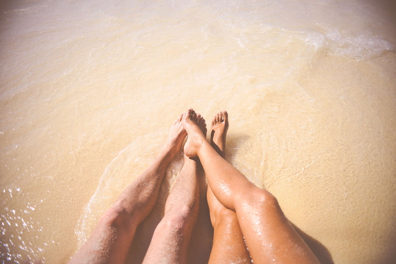 romance, love, nature, water, vacation, low section, seawater, relaxation, legs, body part, vacations, leisure activity, 4K, sea, barefoot, sand, human foot