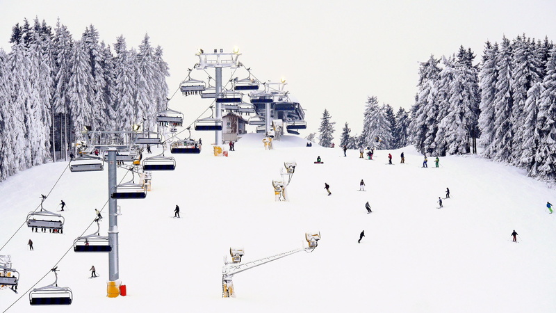 artwork, frost, freezing, germany, winter, sky, winterberg, 4K, cable car, ski, painting art, snow, skiing, art, tree, winter sport, fir
