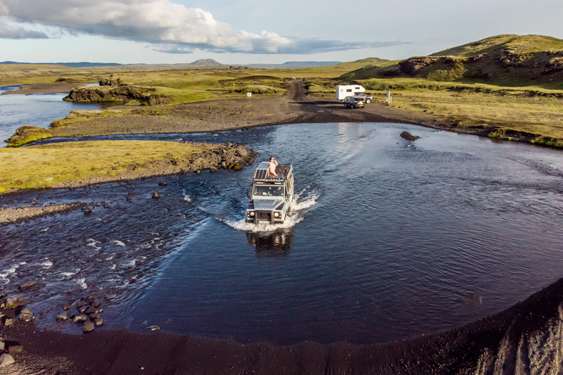 4K, suv, rocks, clouds, nautical vessel, Iceland highlands, sky, water, tranquility, transportation system, landmannalaugar, mountain, off road, vehicles