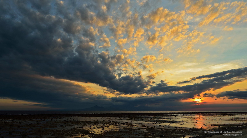 trawangan, Sunrises/Sunsets, indonesia, lombok, 2K, gili