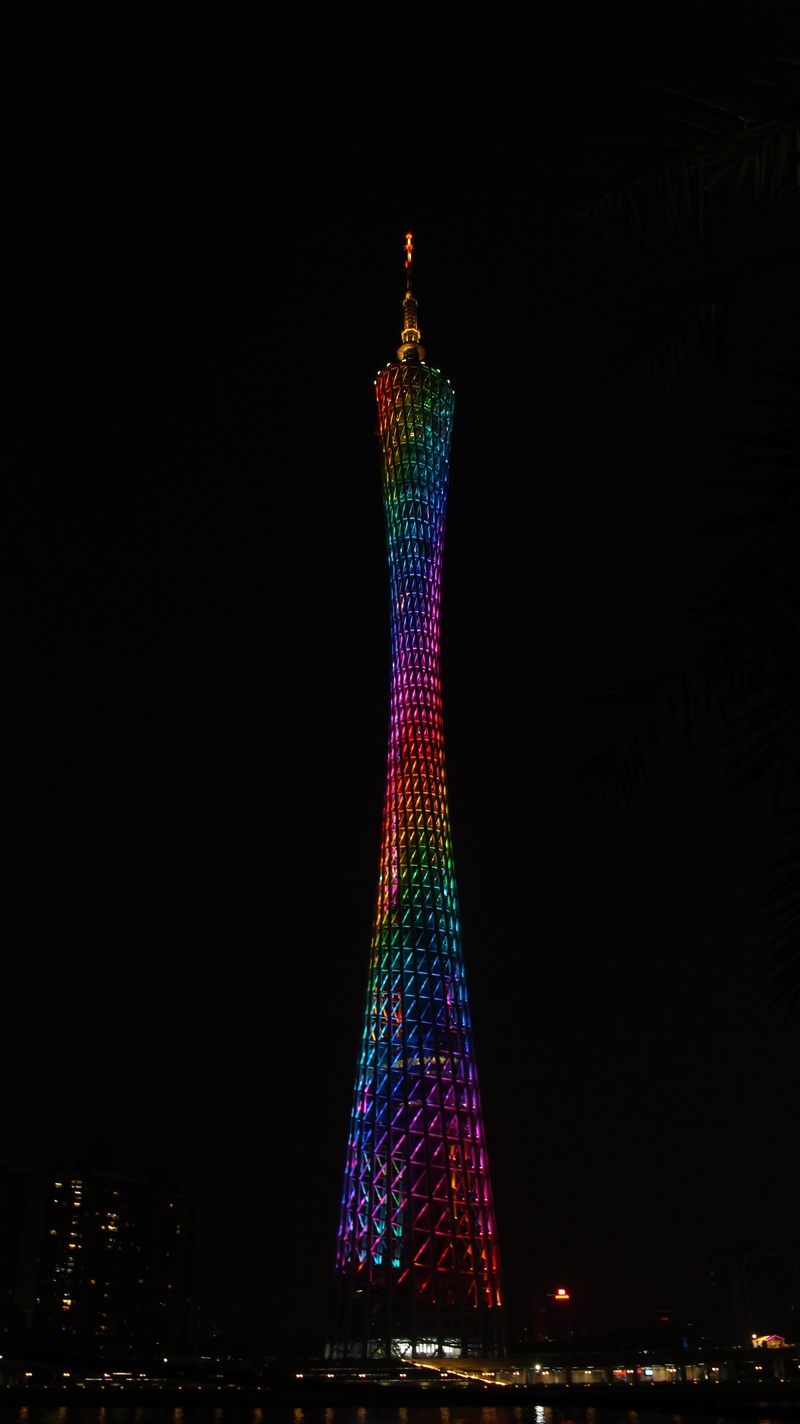 travel destinations, building, city, tower, canton tower, built structure, lit, no people, architecture, multi colored, light, building exterior, office building exterior