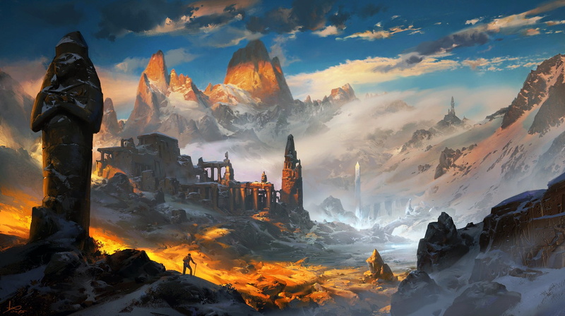 no people, scenics - nature, fantasy art, environment, cloud - sky, sunset, architecture, ruin, beauty in nature, digital art, burning, sky, pollution