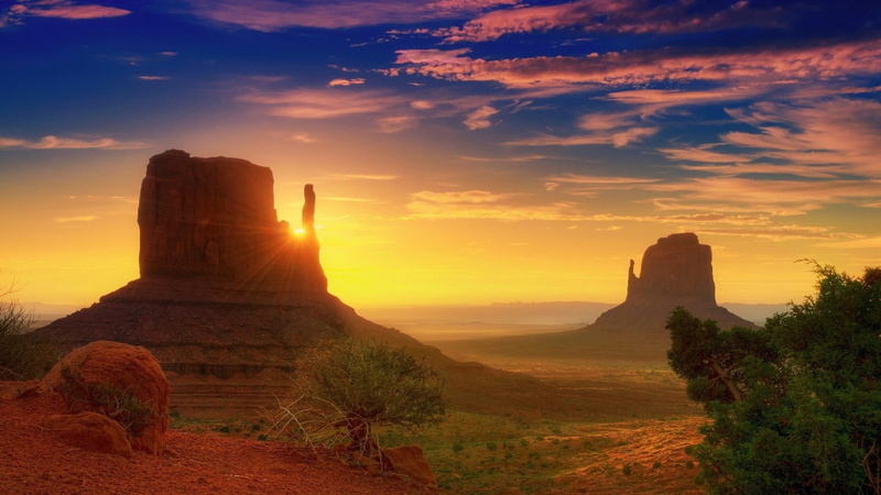 monuments, desert, nature and landscapes, trees, sunset, superior, 1080P