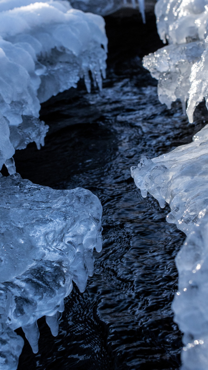 day, flowing water, full frame, tranquility, winter, beauty in nature, high angle view, nature, cold temperature, river, iceberg, solid, water, 4K, glacier
