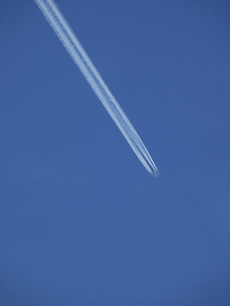 sky, outdoors, mid-air, day, aviation, 2K, vapor trail, transportation, mode of transportation, Evening, landscape, condensation, sun, nature, Airport