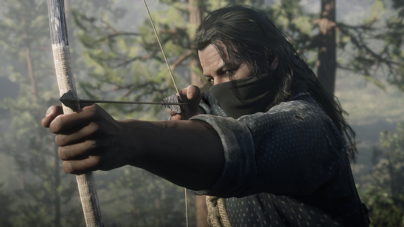 4K, nature, weapon, Rockstar Games, forest, day, young men, standing, leisure activity, aggression, men, warm clothing, young adult, holding, real people