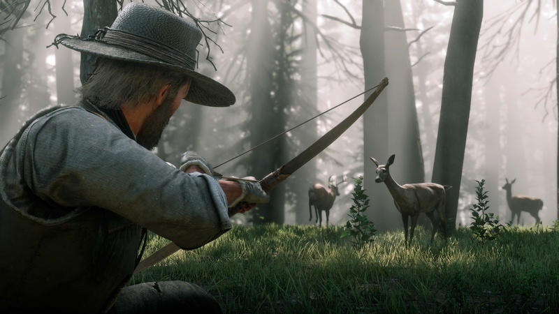 hat, leisure activity, Red Dead Redemption 2, tree, video games, plant, clothing, mammal, men, mature men, one person, adult, farmer, Rockstar Games, grass