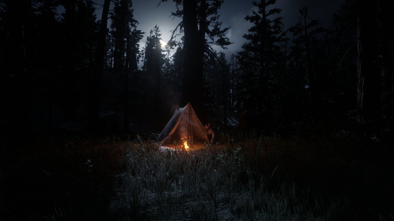 Rockstar Games, camping, landscape, Red Dead Redemption 2, video games, 1080P