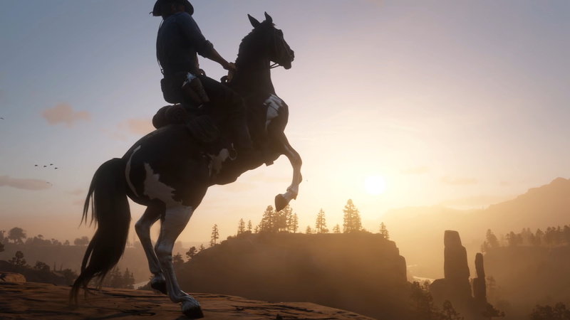 architecture, Red Dead Redemption 2, Rockstar Games, domestic animals, livestock, statue, travel destinations, no people, sky, silhouette, video games