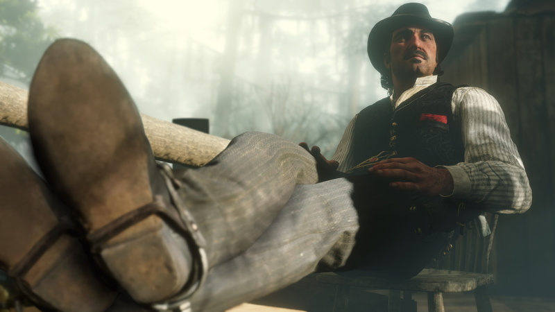 Rockstar Games, leisure activity, indoors, mature men, casual clothing, young men, one person, men, clothing, Red Dead Redemption, front view, hat, adult
