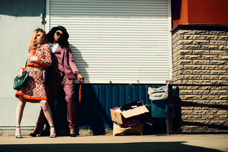 building exterior, two people, footpath, wall - building feature, blazer, standing, young women, street, lifestyles, female, young adult, 5K, models, built structure