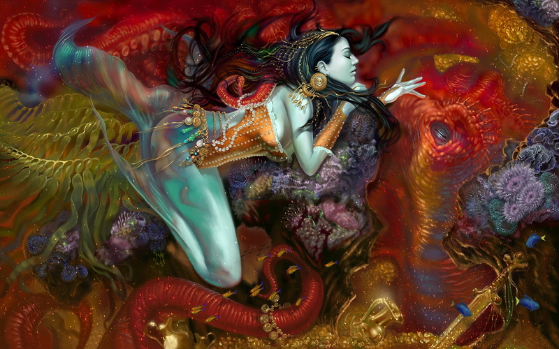 mermaid, 1080P, hd, fantasy