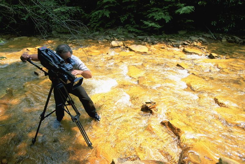 hiking, videographer, activity, effects, male, day, rock - object, runoff, leisure activity, water, recording, men, lifestyles, nature, stream, one person