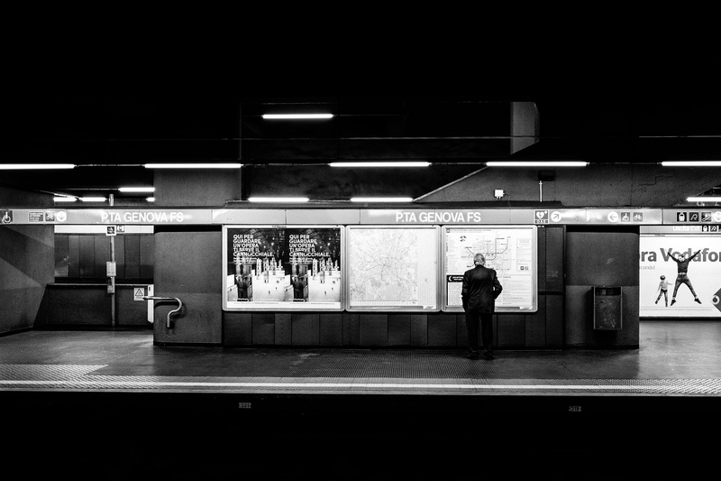 metro, empty, 4K, transport, architecture, light, europe, indoors, subway, black and white, male, track, built structure, advertising, transportation
