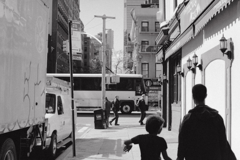 human, city life, street, pedestrian, outdoors, neighborhood, truck, women, lifestyles, van, real people, bus, urban, 8K, spoke, people, wheel, land vehicle