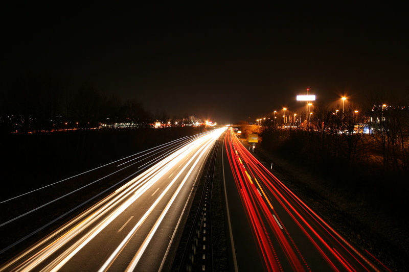 ikea, drive, fast, vehicles, cars, street light, reflector, stop lamp, lapse, taillights, long exposure, city life, lighting, car headlights, passing, bridge