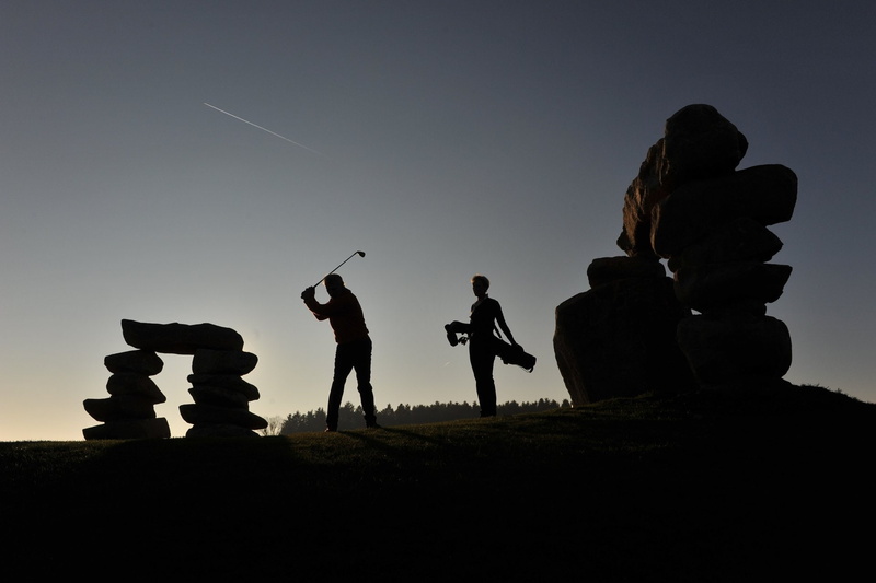 Golf Club, Golf, Man, Rock, 1080P, Sport, Evening, Silhouette, Golfer