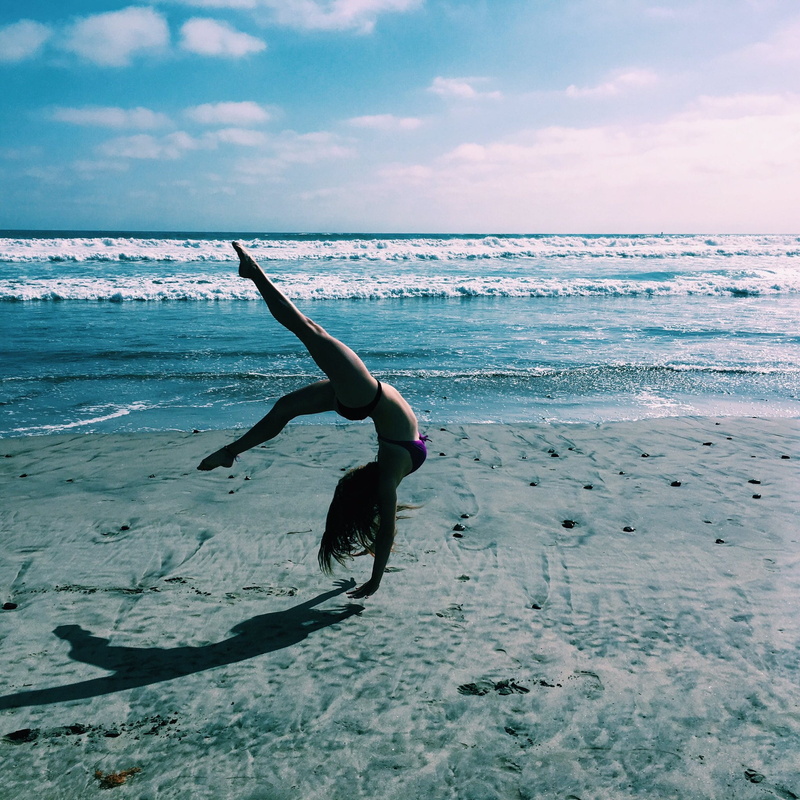 vacation, fun, scenics - nature, clouds, skill, leisure activity, outdoors, horizon, recreation, motion, fitness, real people, handstand, beauty in nature