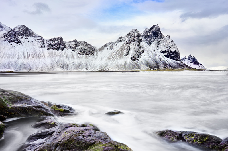 landscape, idyllic, beauty in nature, ocean, 5K, no people, coast, nature, tranquil scene, cold temperature, tranquility, flowing water, covered, summit