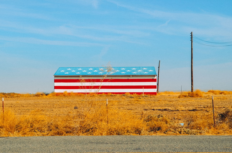 horizon, plant, blue, no People, brown, uSA, fence, day, american flag, electric, environment, field, building exterior, vast, daytime, tranquility, built structure