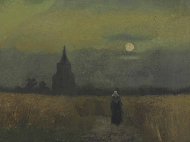 Vincent Van Gogh, field, tower, 2K, Classic Art