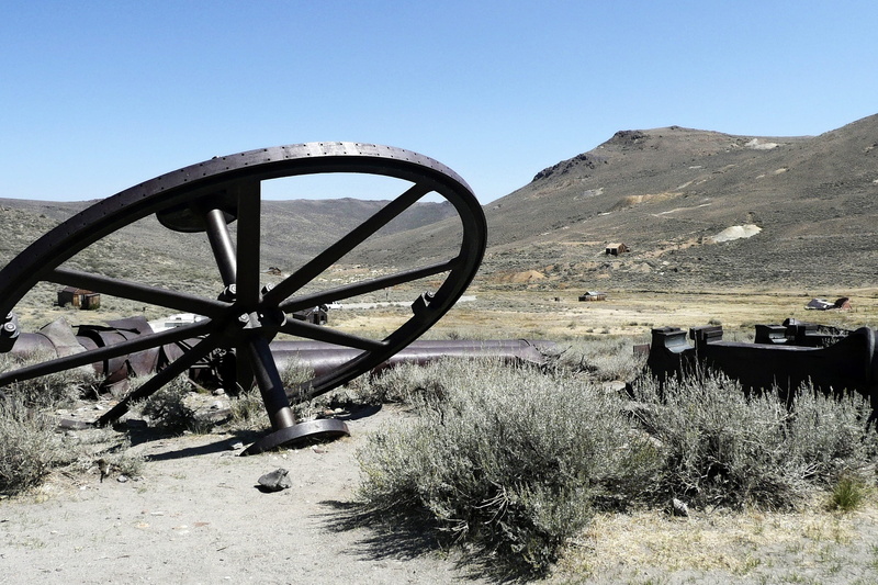 mountain, scenics, Bodie, outdoors, abandoned, old, built structure, history, nature, stone wall, travel Locations, rural Scene, California, clear sky