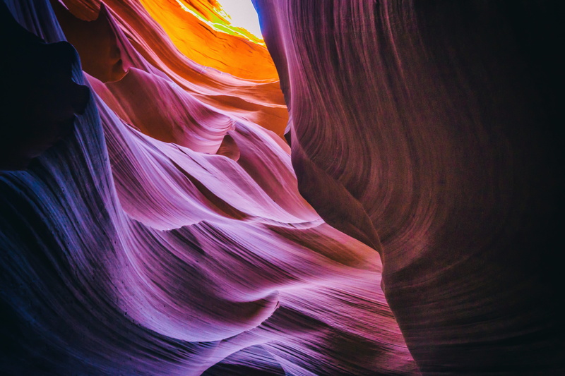 arizona, lower antelope canyon, geology, travel destinations, sandstone, physical geography, 5K, lechee, purple, rock formation, pattern, canyon, natural pattern