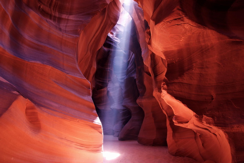 colors, antelope, mountains, cave, sunlight, rock, canyon, 1080P, nature and landscapes, red