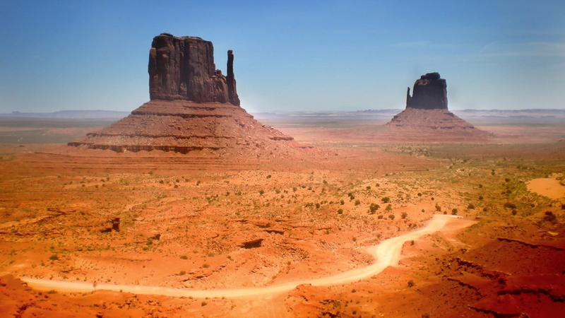 outdoors, wadi, usa, scenics - nature, rock formation, tourist attraction, no people, arid climate, west and east mitten buttes, environment, tranquil scene