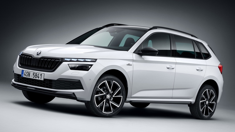 Škoda Kamiq Monte Carlo, Crossover Car, Subcompact Car, Skoda, SUV, Car, 1080P, White Car