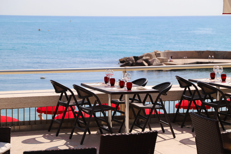 nice, sky, views, holiday, seat, food and drink, no people, scenics - nature, day, land, sea, wine, monte carlo, summer, table, calm, chair, absence, horizon over water