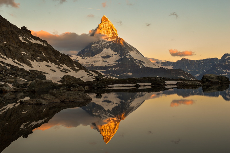covered, nature, europeans, photography, sunset, cervin, switzerland, winter, swiss, landscapes, scenics - nature, mountain, tourim, no people, mountain peak