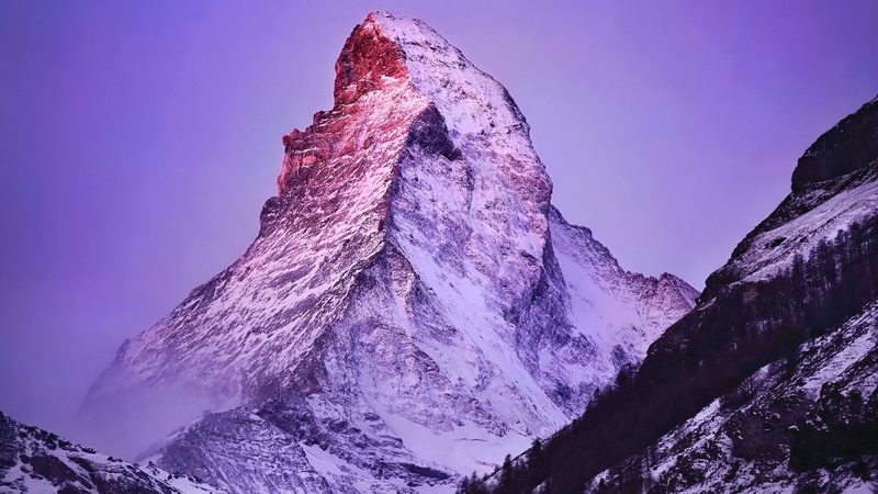 matterhorn, mountainous landforms, mountain range, beauty in nature, zermatt, europe, mount scenery, snowcapped mountain, rock - object, rock, formation